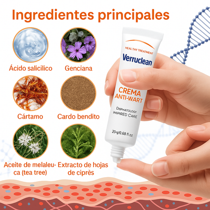 La crema Nº1 contra las verrugas. Eficaz, rápida y segura.